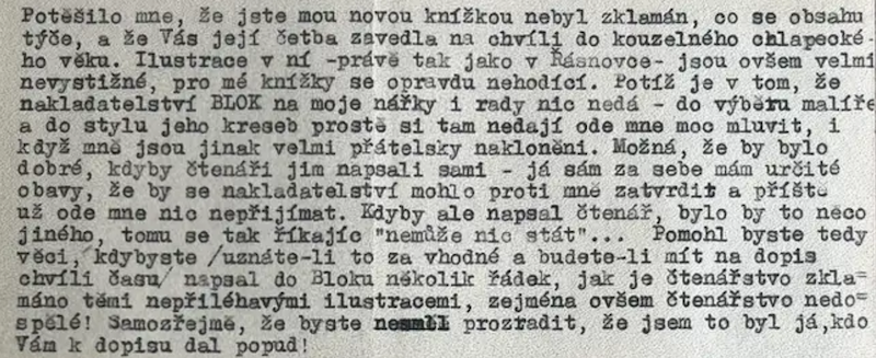 Jaroslav Foglar úryvek z dopisu