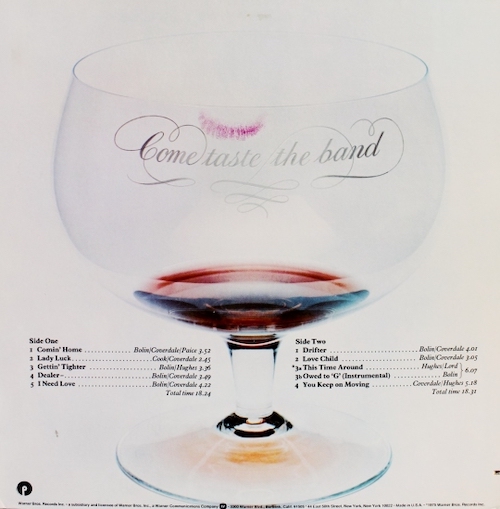 Come Taste The Band, zadní část obalu