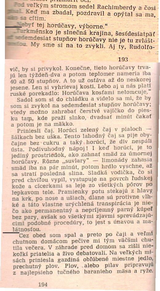 Luskač, úryvek textu po tygřích stopách, slovensky