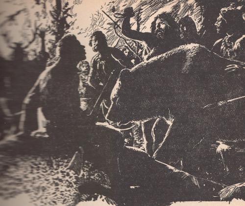 Luskač, ilustrace Burian, Pravěk