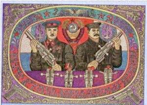 Stalin mit einer Waffe