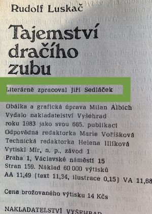 Luskač, Rudolf, Tajemství dračího zubu, tiráž